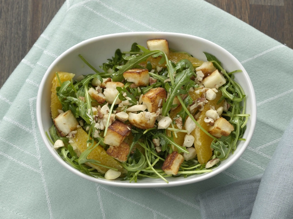 Halloumi met sinaasappelsalade