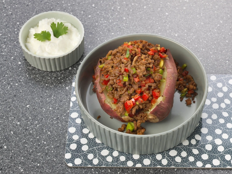 Jacket sweet potato met Griekse yoghurt