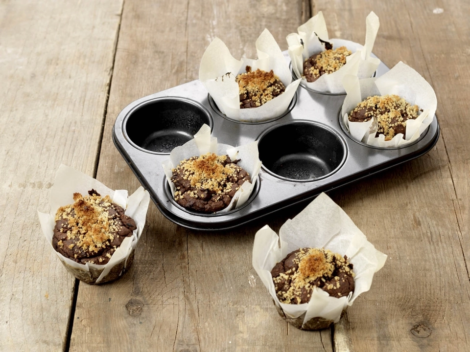 Muffins van zwarte bonen & chocola