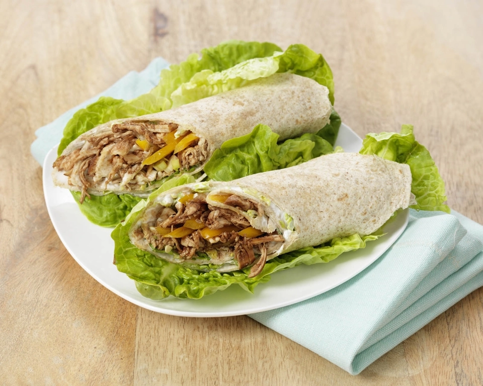 Pulled chicken wrap