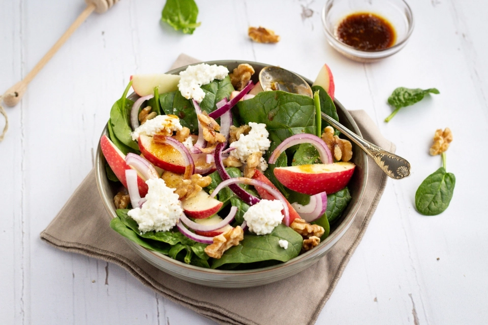 Salade met appel & cottage cheese