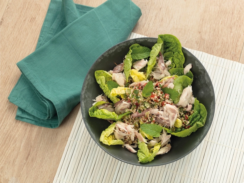 Tabouleh met gerookte makreel