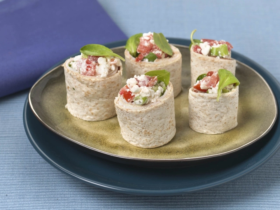 Volkoren 'sushi' met kalkoenfilet