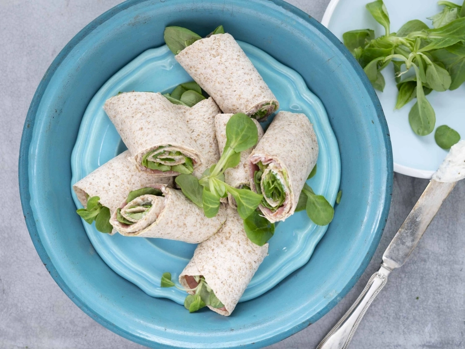 Wrap met rookvlees & zuivelspread