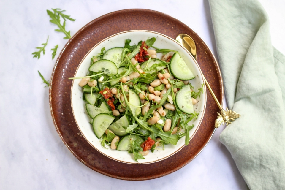 Mediterrane bonen salade