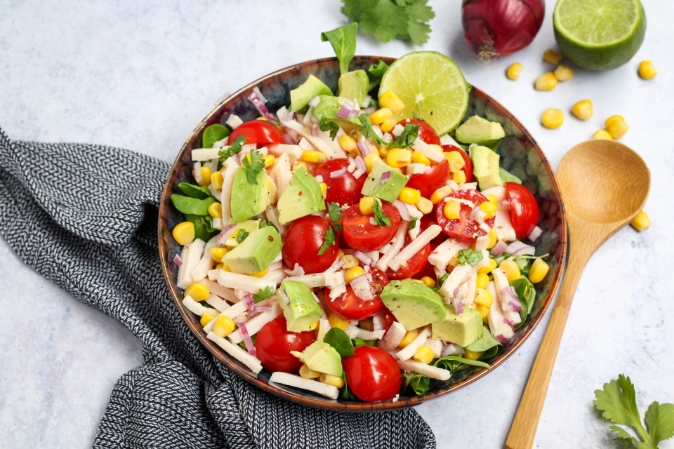 Mexicaanse salade met kipreepjes
