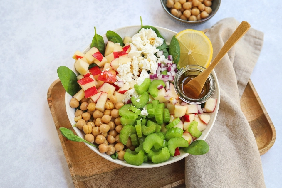 Kikkererwten & appel salade