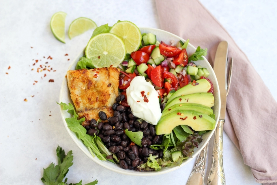 Mexicaanse salade met koolvis