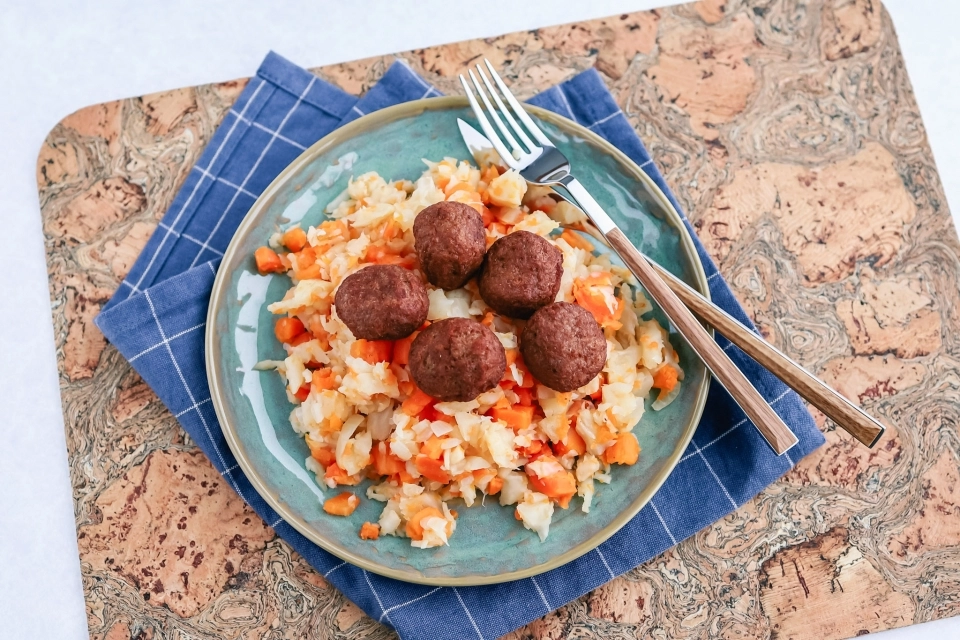 Wortel & knolselderij stamppot met falafel