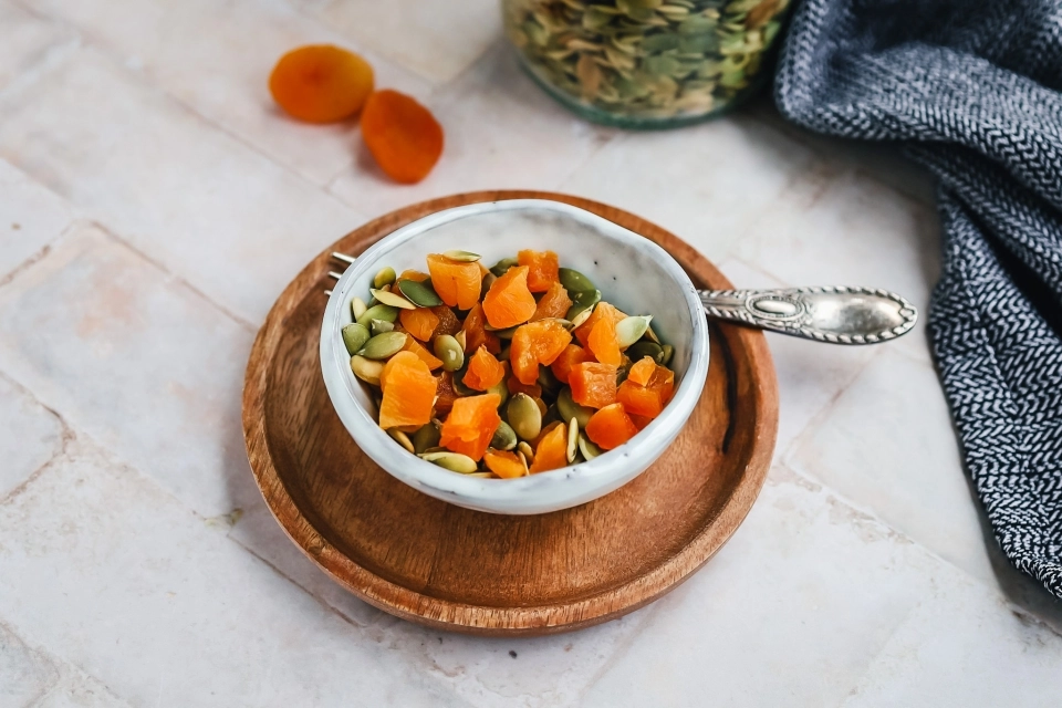 Abrikozen met pompoenpitten