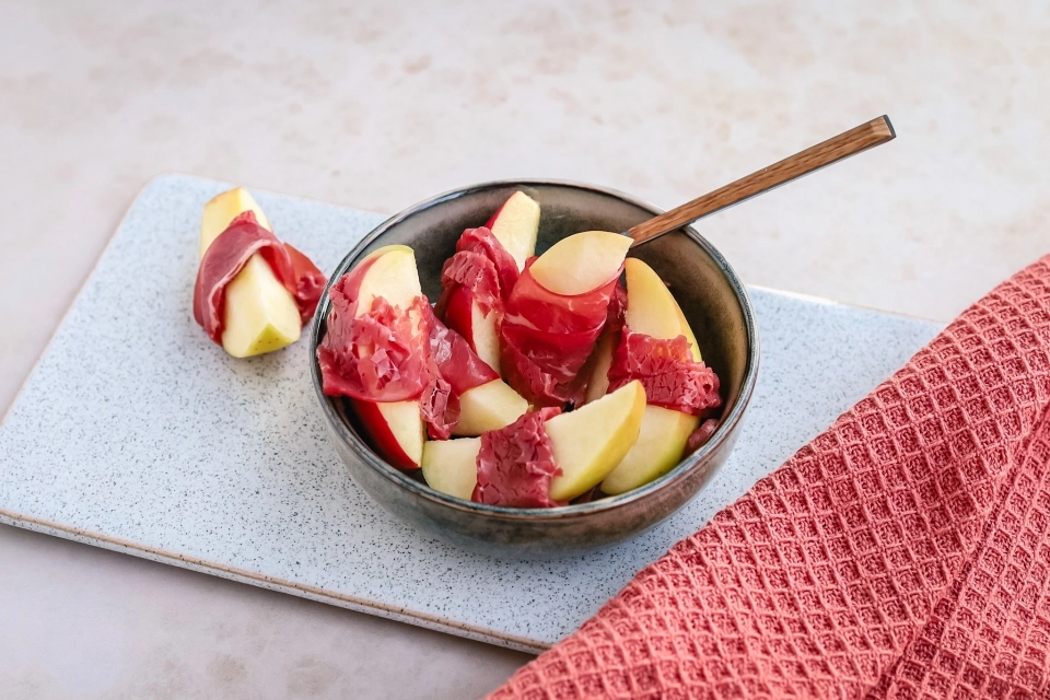 Appelpartjes met rookvlees