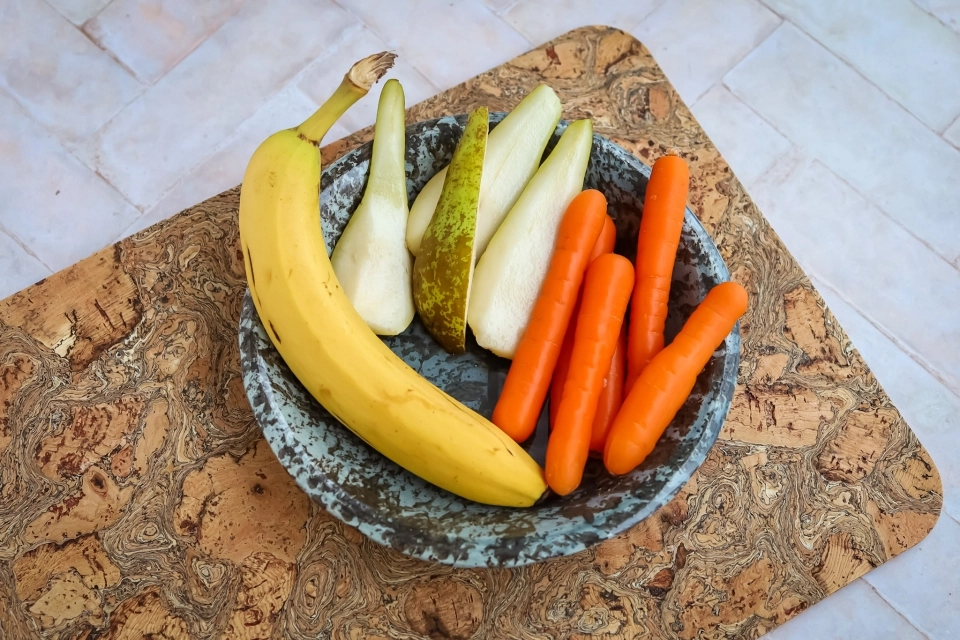 Banaan met peer & worteltjes