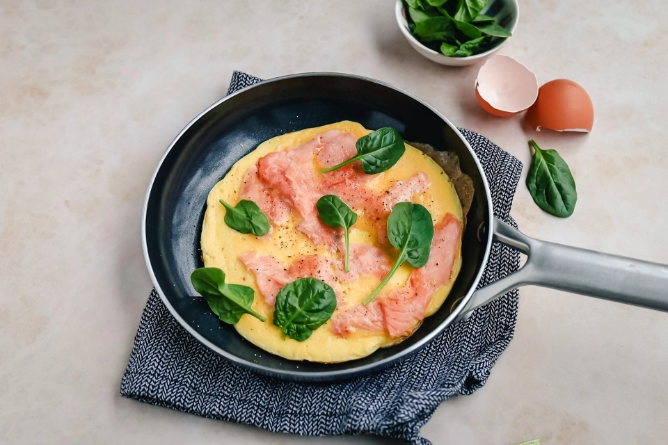 Omelet met gerookte zalm