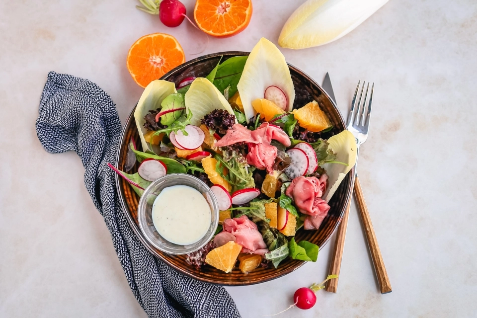 Salade met rosbief & sinaasappel