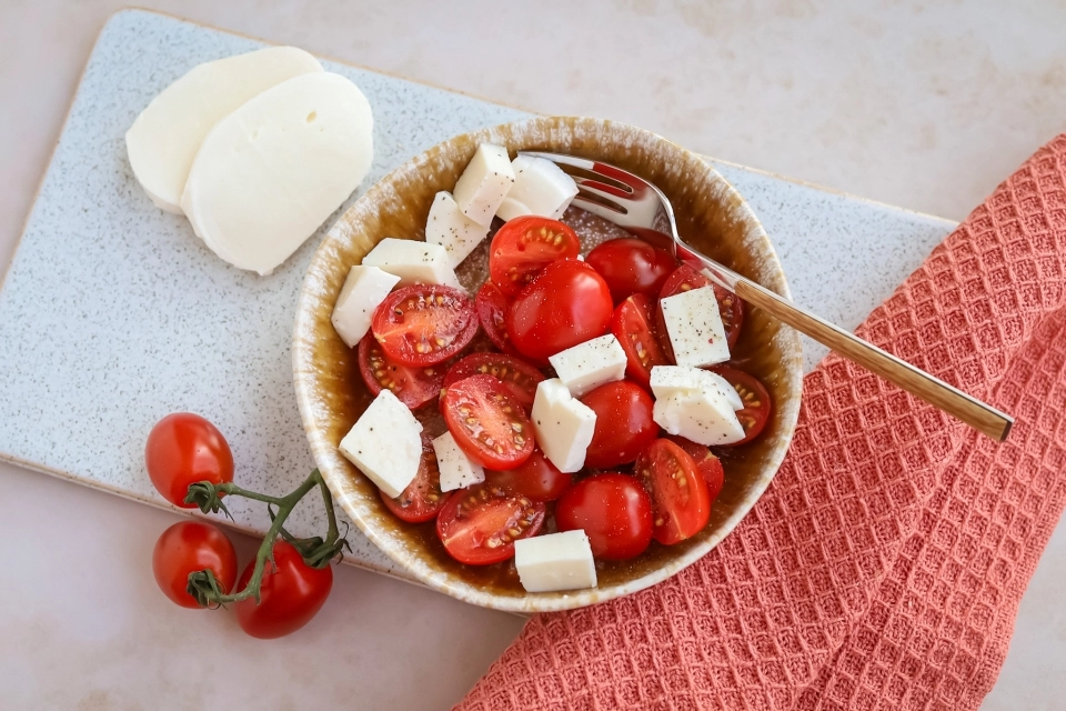 Tomaatjes met mozzarella
