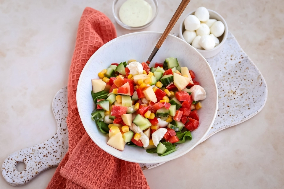 Salade met appel & yoghurtdressing