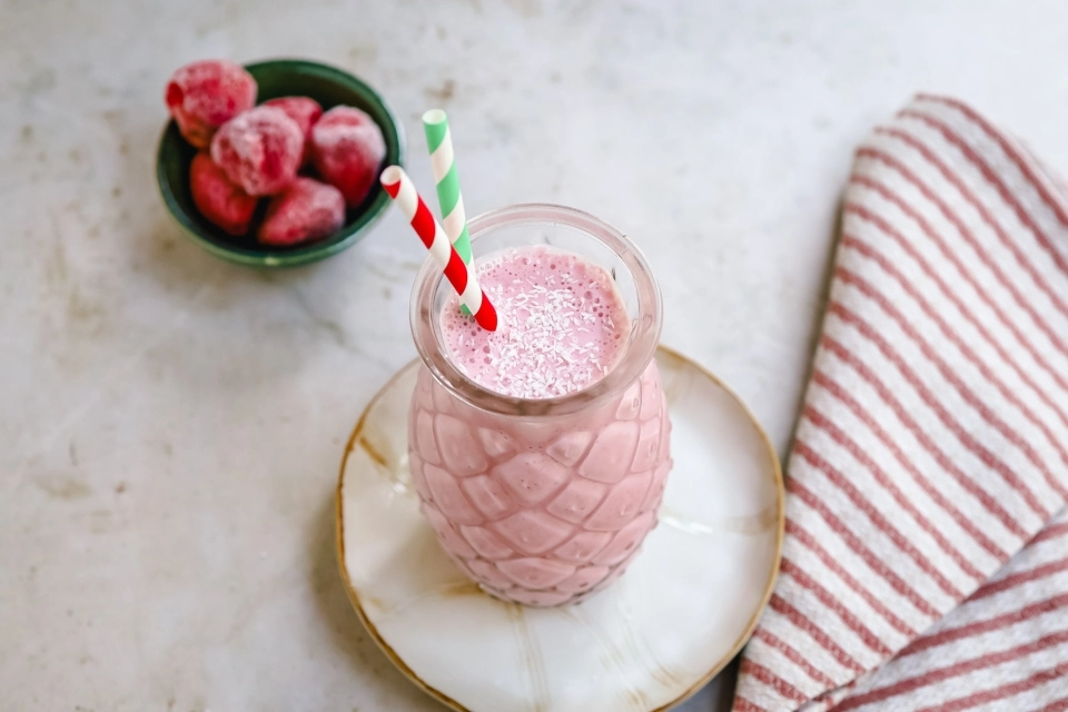 Eiwitshake met aardbeien