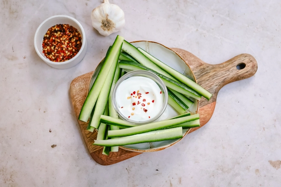 Yoghurtdipje met komkommer