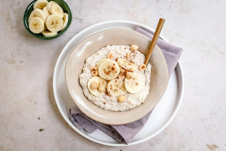 Havermout met ricotta & banaan