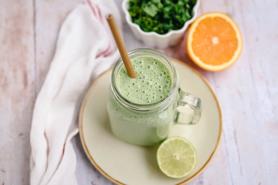 Boerenkool & limoen shake
