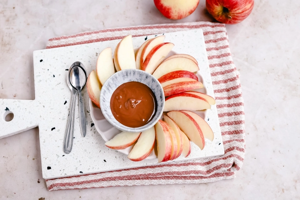 Appel met pure chocolade