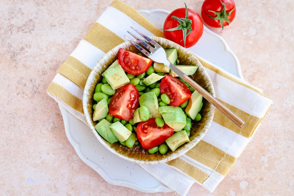 Edamame boontjes met avocado