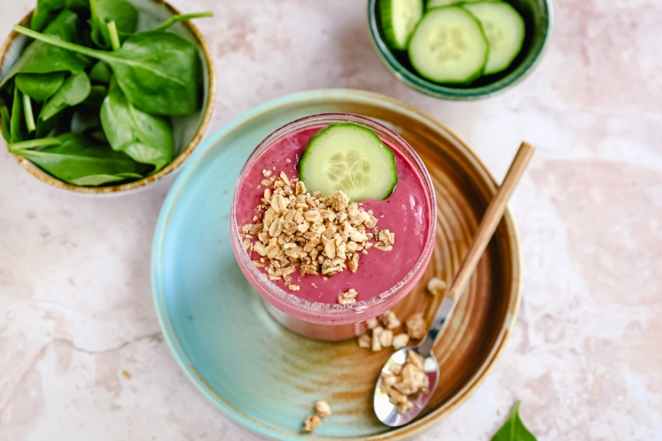Rode bieten ontbijt smoothie