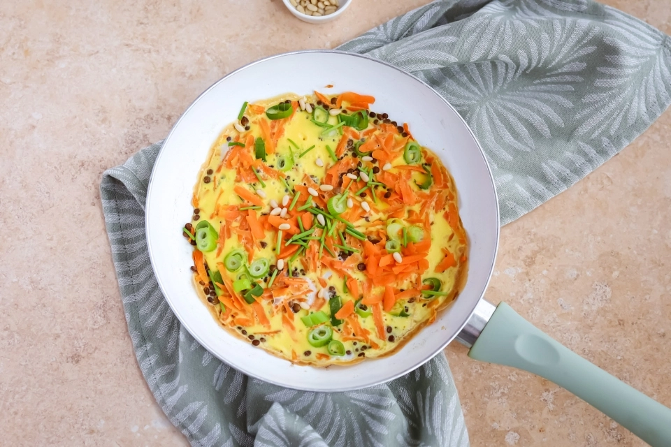 Omelet met wortel & linzen