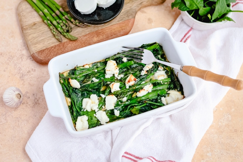 Frittata met groene asperges, spinazie & geitenkaas