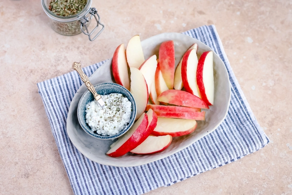Partjes appel met cottage cheese
