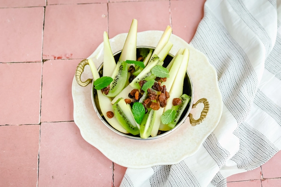 Fruitsalade met rozijnen