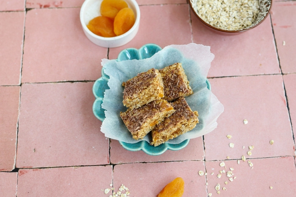 Pindakaasreepjes met abrikoos