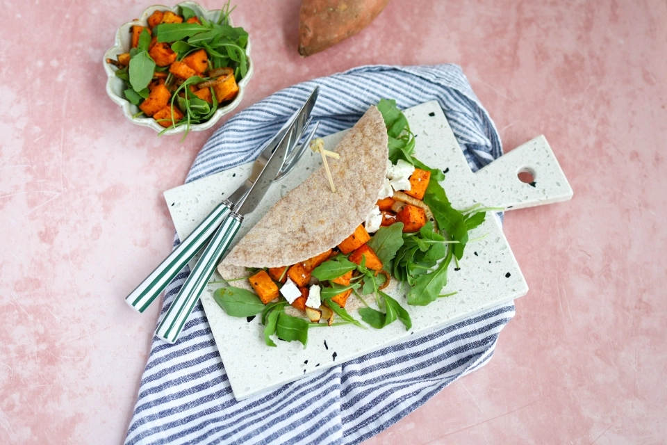 Mexicaanse tortilla met zoete aardappel