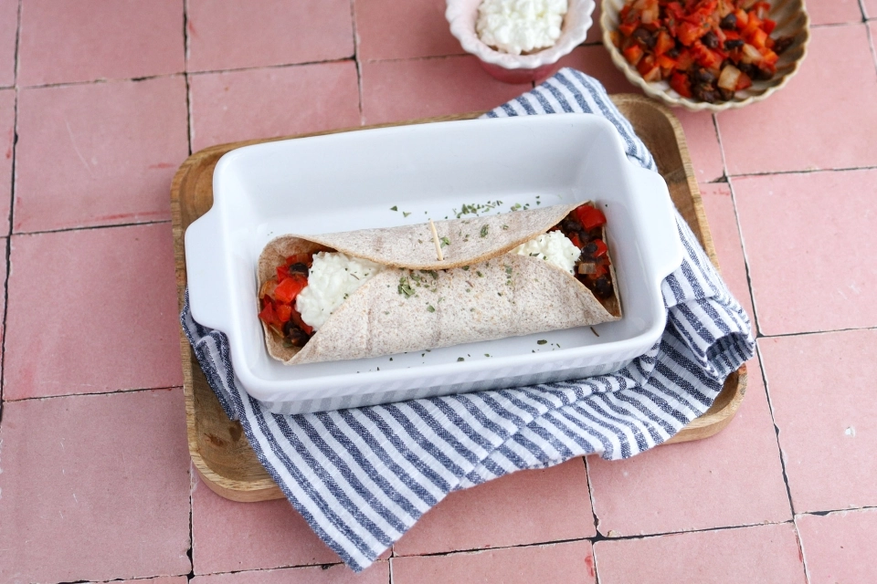 Goed gevulde groentewrap uit de oven