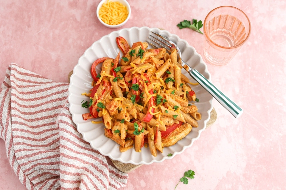 Kip fajita pasta