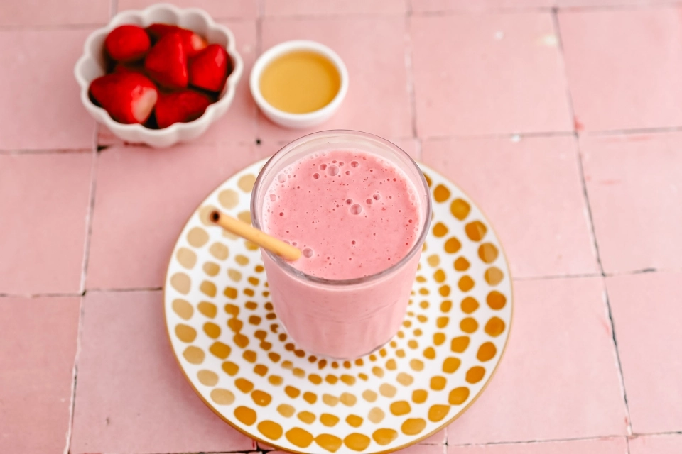Aardbeien proteïne shake